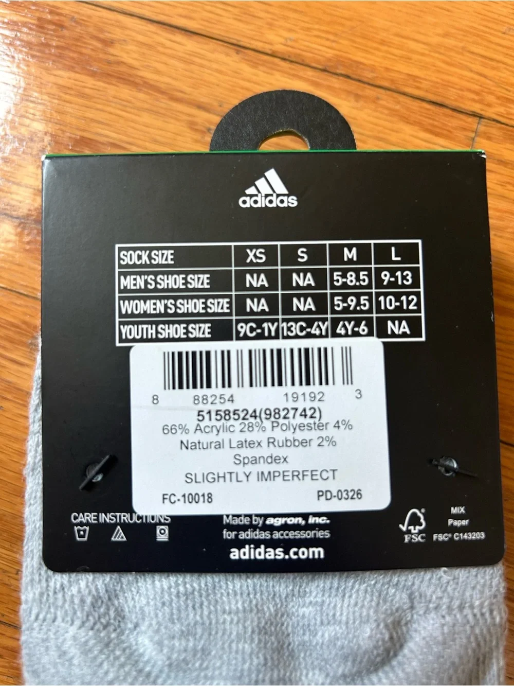 adidas Men’s Gray Soccer Socks size L